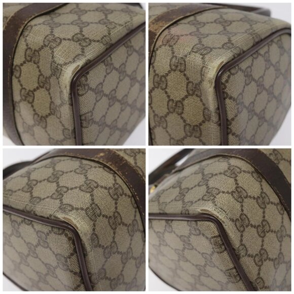 GUCCI GG Supreme Web Sherry Line Hand Bag PVC Beige Gold - Picture 16 of 16